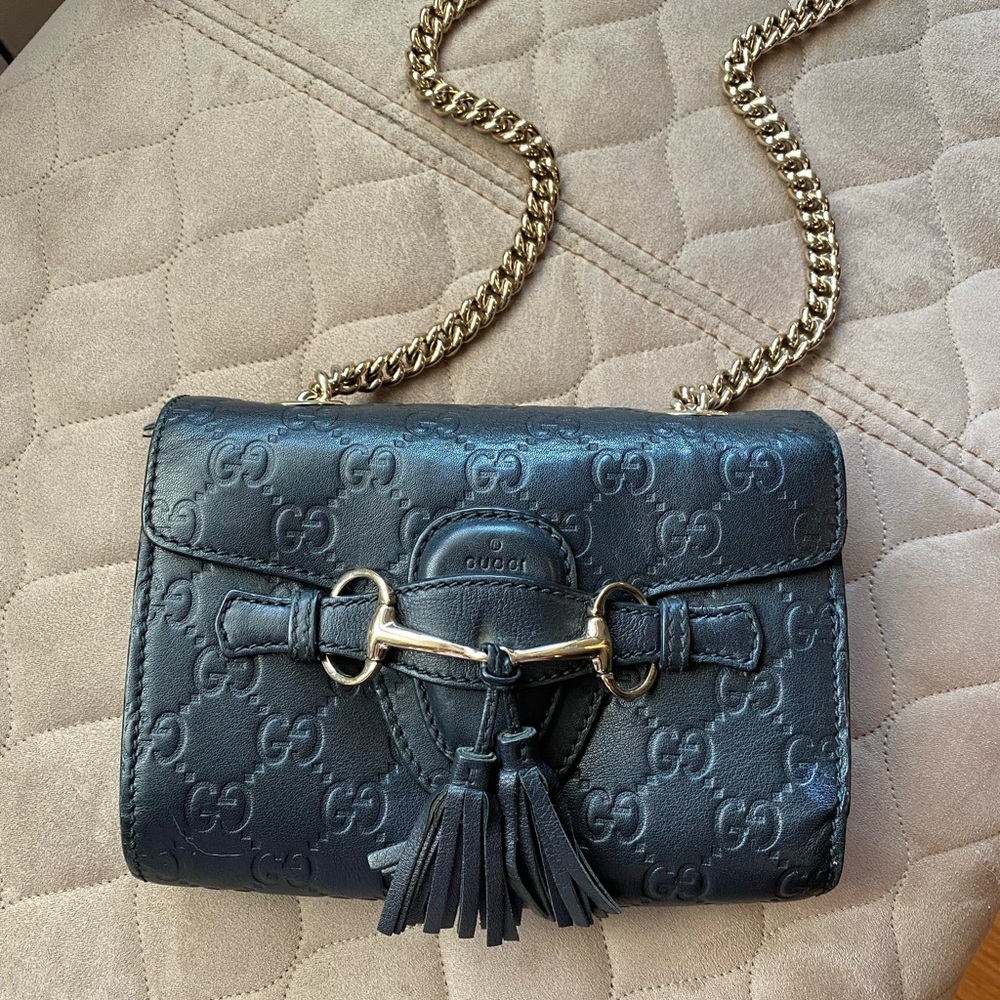100% GUCCI guccissima emily chain bag
